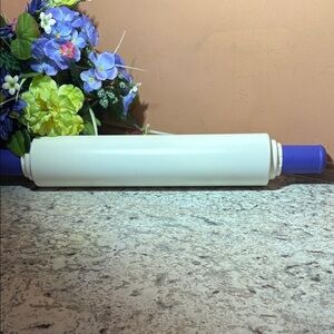 Tupperware White and Blue Rolling Pin